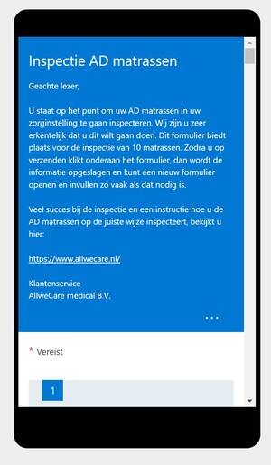 Inspectie AD matrassen